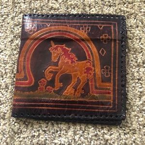 Vintage Wallet Leather Unique Unicorn Old Girls